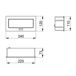 Priză încorporată retractabilă 3 locuri cu împământare negru GTV SOFT AE-PBSC3GS-20NN-thumb-4