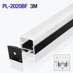 Profil din aluminiu pentru bandă LED exterior 3m/set 20*20mm negru PL-2020BF 3m PANLIGHT