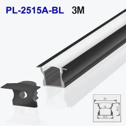 Profil din aluminiu pentru bandă LED interior negru 3m/set 24*14.2mm PL-2515A-BL 3m PANLIGHT