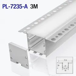 Profil din aluminiu pentru bandă LED incastrat rigips argintiu 3m/set 72*35mm PL-7235-A 3m PANLIGHT