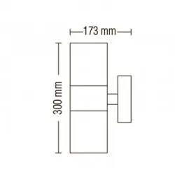 Corp de iluminat pe perete MANOLYA-3 max.2x60W negru IP44 230V E27 075-008-0003