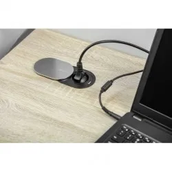 Priză încorporată 1loc cu împământare 60mm USB argintie GTV SLIDE AE-BPW1S1UCH-51