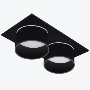 Spot incorporat 2xGU10 patrat negru 174x92x58mm IP20 PL-234252B