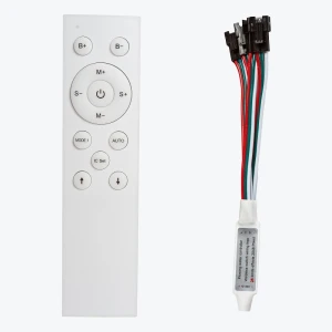 Controller pentru banda LED digitala adresabila SPI cu telecomanda RF, DC12-24V, IP20, single color 4х2048 pix, Flowing/Running PANLIGHT