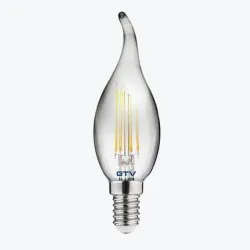 Bec LED filament flame Vintage fumuriu C37 4W 240Lm E14 2700K LD-C35FP4-30L GTV