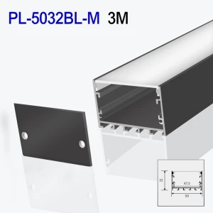 Profil din aluminiu pentru bandă LED exterior negru 3m/set 50*32mm PL-5032BL-M 3m PANLIGHT