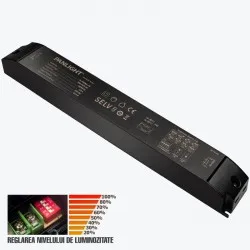 Sursa de alimentare negru cu reglarea nivelului de luminozitate LED SLIM DC24V 12.5A 300W IP20 PL-S300QL-24 PANLIGHT