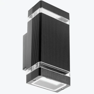 Corp de iluminat fatada max.2x35W GU10 IP54 110x105x235mm negru PL-12652P PANLIGHT