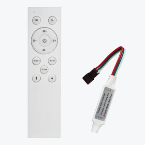 Controller pentru banda LED digitala adresabila SPI cu telecomanda RF, DC12-24V, IP20, single color 1х2048 pix, Flowing/Running PANLIGHT