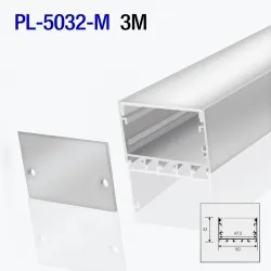 Profil din aluminiu pentru bandă LED exterior 3m/set 50*32mm PL-5032-M 3m PANLIGHT