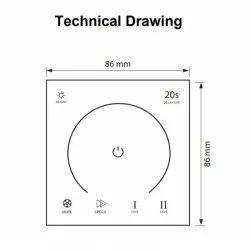 Dimmer pentru banda LED Touch interior DC12-24V 4A IP20 100-003-0288-thumb-4