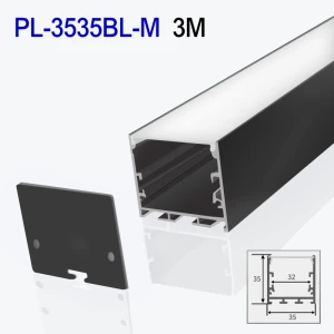 Profil din aluminiu pentru bandă LED exterior negru 3m/set 35*35mm PL-3535BL-M 3m PANLIGHT