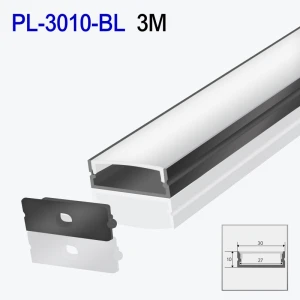 Profil din aluminiu pentru bandă LED exterior negru 3m/set 30*10mm PL-3010-BL 3m PANLIGHT