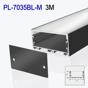 Profil din aluminiu pentru bandă LED exterior negru 3m/set 70*35mm PL-7035BL-M 3m PANLIGHT