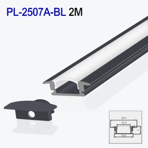 Profil din aluminiu pentru bandă LED interior negru 2m/set 24.7*7mm PL-2507A-BL 2m PANLIGHT