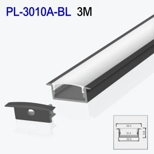 Profil din aluminiu pentru bandă LED interior negru 3m/set 30.3*9.8mm PL-3010A-BL 3m PANLIGHT