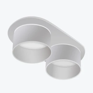 Spot incorporat 2xGU10 rotund alb 174x92x58mm IP20 PL-234262W