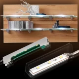 Cleme LED pentru raft de sticla